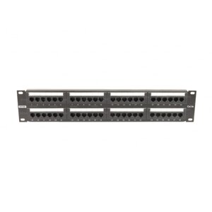 Патч-панель NTSS PREMIUM UTP, 19", 48 портов RJ45, cat. 5е, 2U, Dual IDC с органайзером