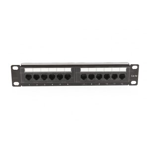 Патч-панель UTP, 10", 12 портов RJ45, cat. 5е, 1U, 110 тип