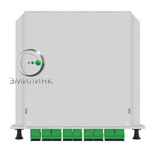 Разветвитель планарный 1х8 оконцованный SC/АPC 9/125 вывод 0.36м буфер 0.9мм 1260/1650 установлен в LGX box