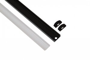 Профиль Geniled для светодиодной ленты накладной Black 16x7x2000 М16 с заглушками и рассеивателем