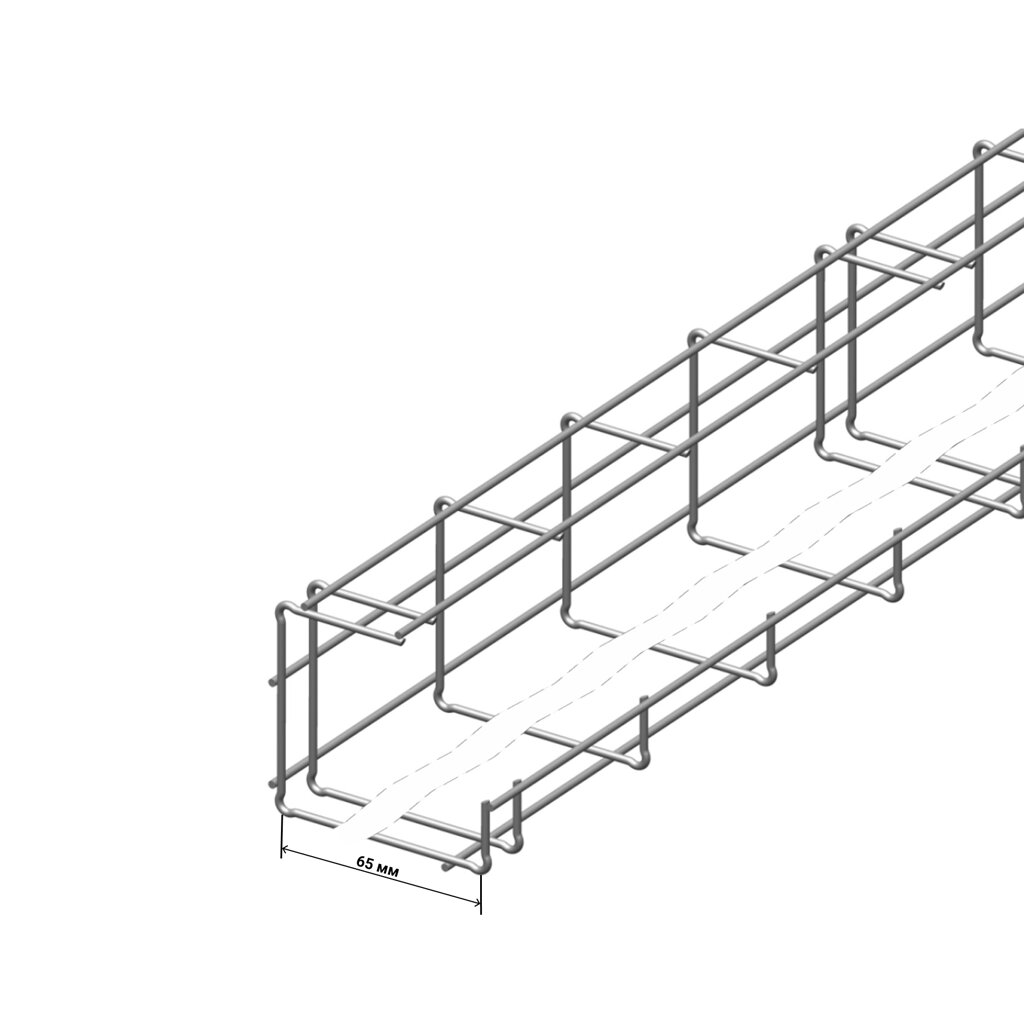 Проволочный потолочный лоток NTSS 110x65х3000 от компании ТОО Alfaopt KZ - фото 1