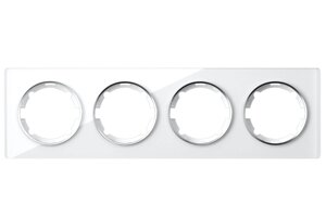 Рамка OneKeyElectro La Garda на 4 поста горизонтальная, белая Bianco brillante