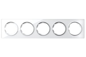 Рамка OneKeyElectro La Garda на 5 постов горизонтальная, белая Bianco brillante