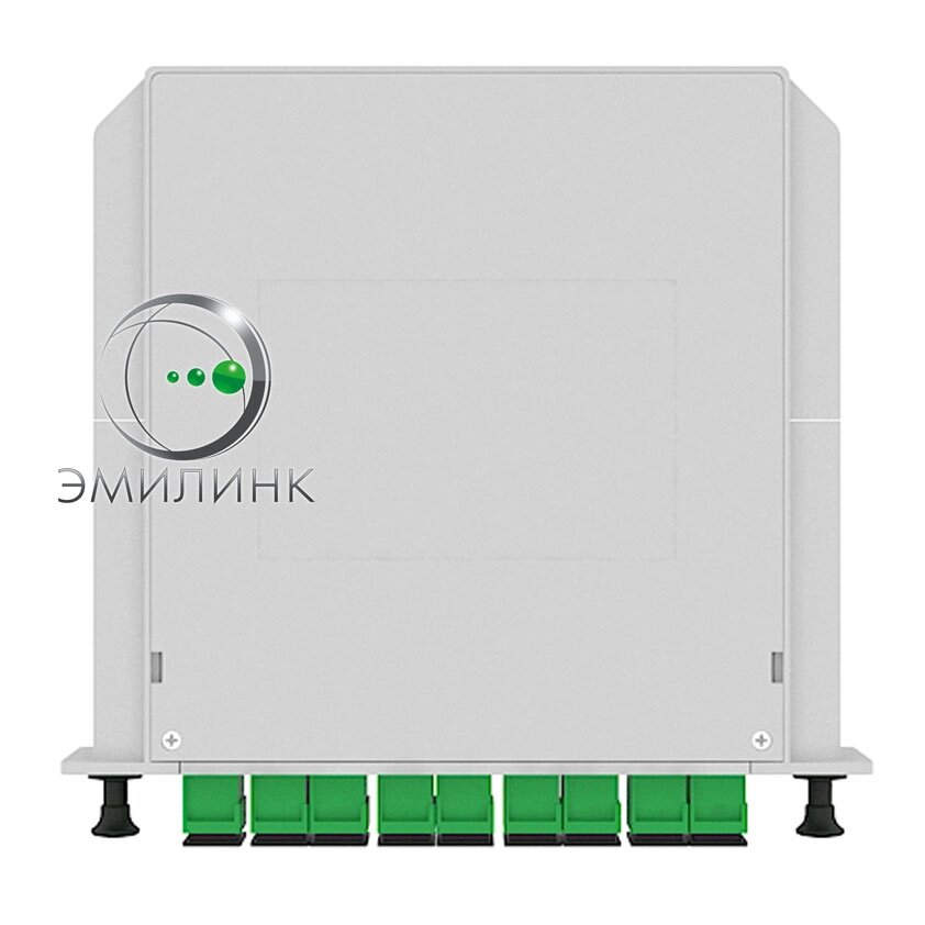 Разветвитель планарный 1х8 оконцованный SC/АPC 9/125 вывод 0.36м буфер 0.9мм 1260/1650 установлен в LGX box от компании ТОО Alfaopt KZ - фото 1