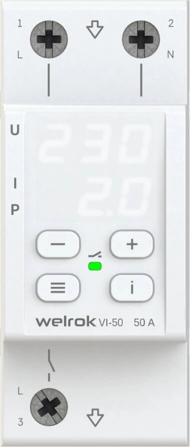 Реле напряжения с контролем тока Welrok VI-50 от компании ТОО Alfaopt KZ - фото 1