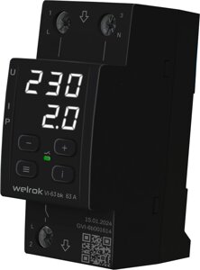 Реле напряжения с контролем тока Welrok VI-63 bk