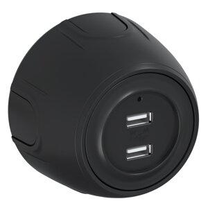 Розетка OneKeyElectro Rotondo USB двойная, с подсветкой, черная