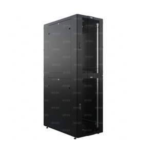Шкаф напольный секционный NTSS CoPC 46U 600х1070мм, 4 профиля 19 на секцию, 2 секции по 23U, двери перфорированные,