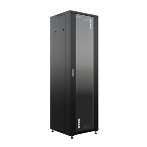 Шкаф напольный универсальный серверный NTSS R 18U 600х600мм, 4 профиля 19, двери стекло и сплошная металл, боковые