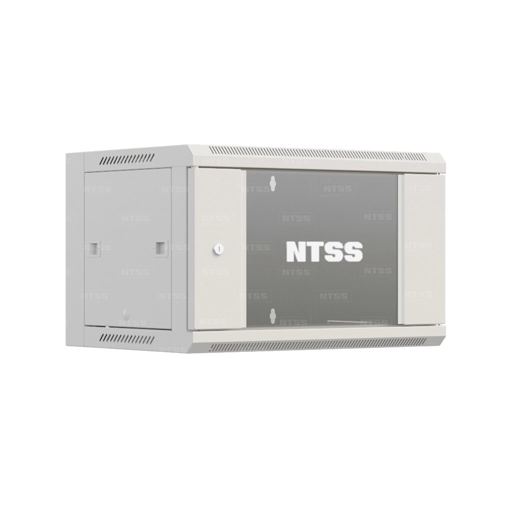 Шкаф настенный телекоммуникационный NTSS W 12U 600х450х635мм, 2 профиля 19, дверь стеклянная, боковые стенки съемные, от компании ТОО Alfaopt KZ - фото 1