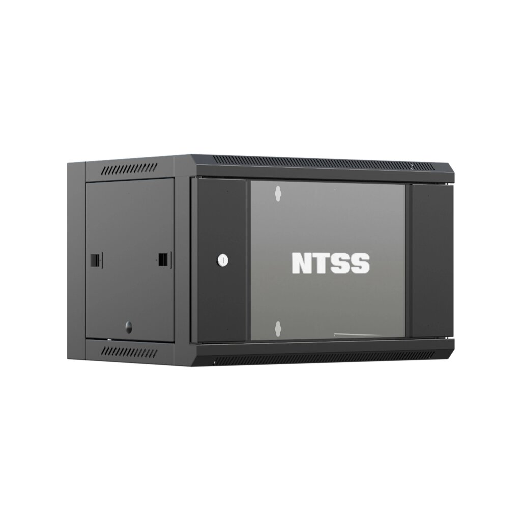 Шкаф настенный телекоммуникационный NTSS W 15U 600х450х770мм, 2 профиля 19, дверь стеклянная, боковые стенки съемные, от компании ТОО Alfaopt KZ - фото 1