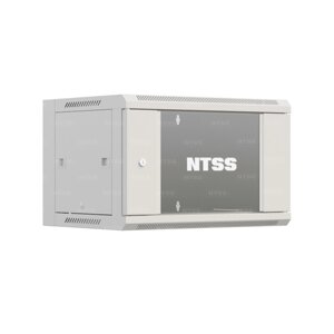 Шкаф настенный телекоммуникационный NTSS W 15U 600х450х770мм, 2 профиля 19, дверь стеклянная, боковые стенки съемные,