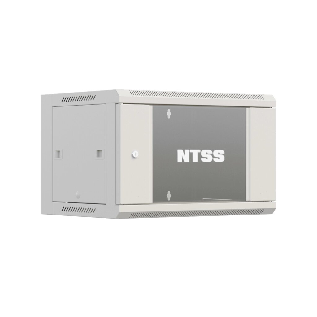 Шкаф настенный телекоммуникационный NTSS W 18U 600х600х964мм, 2 профиля 19, дверь стеклянная, боковые стенки съемные, от компании ТОО Alfaopt KZ - фото 1