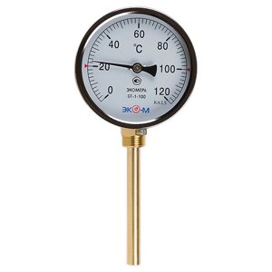 Термометр биметаллический ЭКОМЕРА БТ-1-100, 0-120С, L=100 радиальный