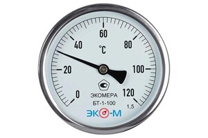 Термометр биметаллический ЭКОМЕРА БТ-1-100, 0-120С, L=100