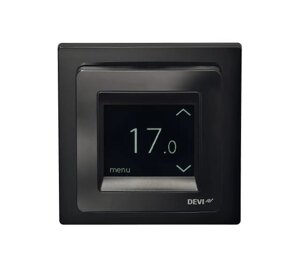 Терморегулятор для теплого пола DEVIreg Touch с комбинацией датчиков, черный, 16А