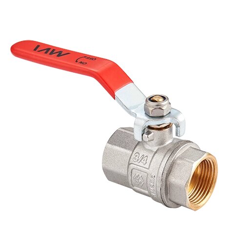 Кран шаровый  15(1/2) F/F вн/вн полнопроходной рычаг уп 10/80 шт вес 170 г BV. 511.04 MVI P от компании ТОО "CLV Company" - фото 1
