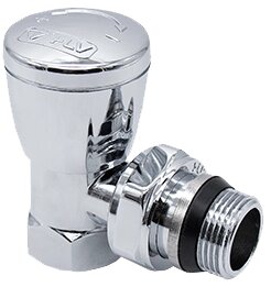 Радиаторный вентиль 1/2" угловой глянцевый с уплотнителем
