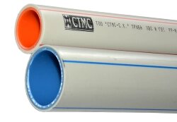 Труба ППР стекловолокно 20х2,5 PN10 SDR 9 белая длина 4 м 3-х слойная уп 100 м 25 шт 0,14 кг/м СТМС