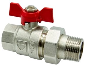 Кран шаровой 20 (3/4") c полусгоном (ручка-бабочка) внут-наруж резьба