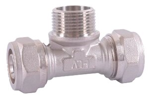 Тройник 16x1/2 обжимной с переходом на наружную резьбу HLV-114333. N. 01