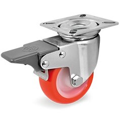 Колесо 36 40х18 поворотное с тормозом cod 368101ET daN 40 кг