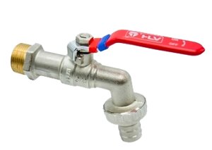 Кран шаровой 15 (1/2") со штуцером водоразборный Optima HLV-101051. N. 01