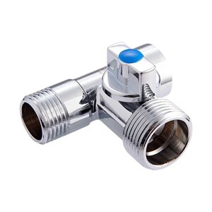 Кран-тройник для подключения сантех приборов 1/2x3/4x1/2 PN 10 уп 5/120 вес 131 г BV. 462.04050
