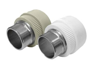 Муфта с наружней резьбой 20х1/2" М серая ППР Еге-Херкюль