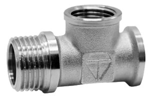 Тройник 1/2" с двумя переходами на внутреннюю резьбу HLV-110134. N. 01