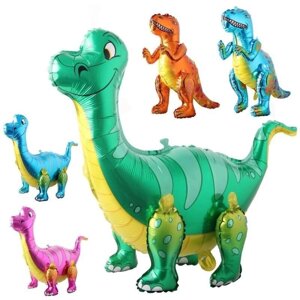 3D воздушные шары с динозаврами из фольги, стоящие зеленые динозавры танистрофей, дракон, деко на день
