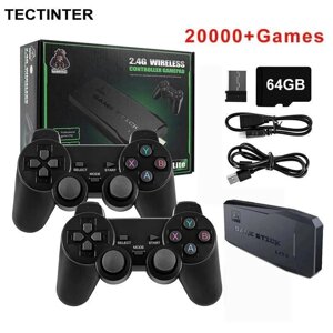 4K Game Stick Видеоигровая консоль Встроенная более 20000 игр для PS1/FC/GBA Беспроводной контроллер Геймпад