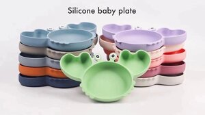 8 Шт. компл., детская посуда, милая мягкая силиконовая миска, тарелка, ложка, вилка, нагрудник, набор чашек,