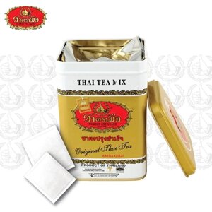 ChaTramue Тайский чай премиум-класса с золотой этикеткой, пакетик в банке (верхние чайные листья) 2,5 г x 50 пакетиков