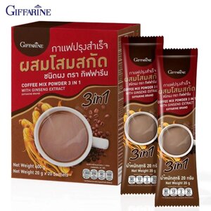 Giffarine Кофейный микс Порошок 3 в 1 с экстрактом женьшеня, 20 г x 20 пакетиков 41205 Под заказ из Таиланда за 30