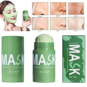 Грязевая маска с экстрактом зеленого чая 40 грамм для лица, средство для удаления черных точек, средство для