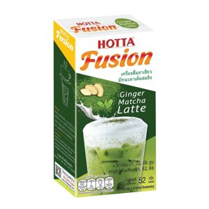 HOTTA Растворимый зеленый чай Fusion Matcha с имбирным латте, 13 г x 4 пакетика / 8 пакетиков - Тайский Под заказ из