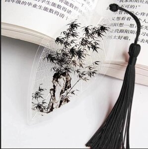 Китайские архаичные закладки с пейзажной живописью, красивые эстетические закладки с листьями и венами,