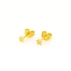 Крошечные серьги-гвоздики с золотой звездой - ювелирные изделия ручной работы из стерлингового серебра 925 пробы с Под