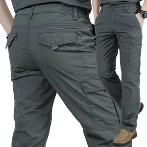 Летние летние брюки с тонкой быстросохнущей прорезью, мужские свободные комбинезоны большого размера с Под