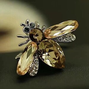 Милые большие броши в виде пчелы шампанского, нежная брошь с насекомыми для женщин, булавки, ювелирные изделия