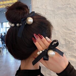 Новые корейские резинки для волос с жемчугом, высокоэластичные женские резинки для волос, резинки для волос