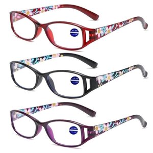 Новые очки для чтения с защитой от синего света для женщин и мужчин, модные очки с цветочным принтом,