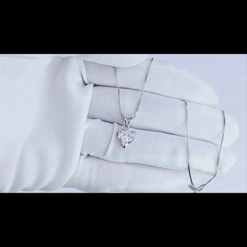 Ожерелье-пасьянс с бриллиантами в форме сердца из стерлингового серебра 925 пробы для женщин Под заказ из Таиланда за