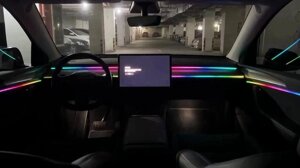 Полноцветный стример, автомобильное окружающее освещение, универсальное управление телефоном, 64 цвета, RGB