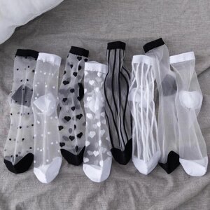 Сексуальные кружевные сетчатые женские носки в стиле Харадзюку, эластичные носки в стиле хип-хоп для