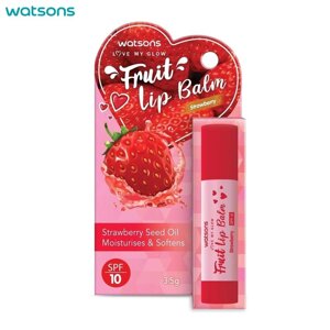 Watsons Бальзам для губ Love My Glow Fruit Клубника SPF10, масло семян клубники, увлажняет и смягчает, 3,5 г. Под заказ