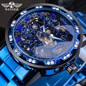WINNER Прозрачные модные светодиодные механизмы Royal Design Men Роскошные мужские механические наручные часы