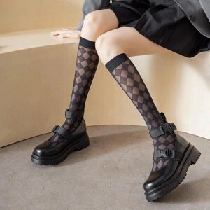 Женские чулки в японском стиле, гольфы, ультратонкие прозрачные нейлоновые длинные носки JK Lolita, милые