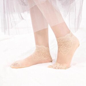 Женские невидимые кружевные носки в стиле Лолиты, тонкие женские кружевные носки-лодочки, полые нескользящие